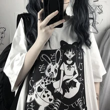 Best Price Aesthetic Harajuku T Shirt Gothic Punk Cartoon Print Short-sleeved O-Neck Femme Top Summer Women Tshirt Oversize Street Clothes Best Price Aesthetic Harajuku T Shirt Gothic Punk Cartoon Print Short-sleeved O-Neck Femme Top Summer Women Tshirt Oversize Street Clothes