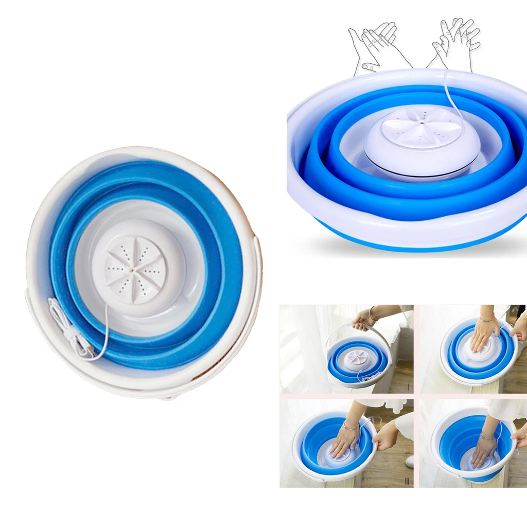 Portable Mini Washing Machine Folding Washer Laundry Machine USB Charging