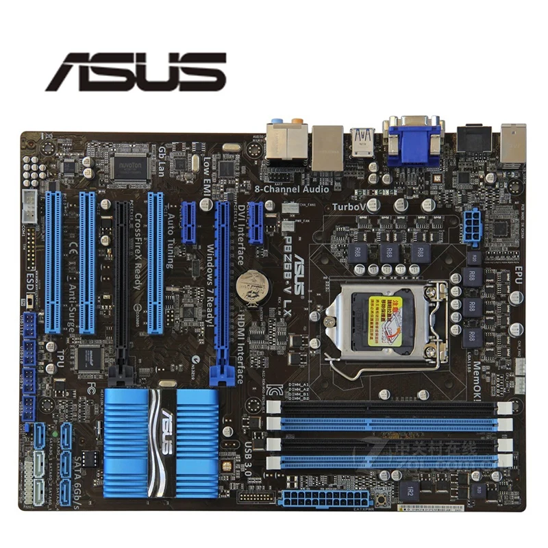 Разъем LGA 1155 USB3.0 SATA3.0 для ASUS P8Z68 V LX настольная материнская плата Z68 i3 i5 i7 DDR3 б/у