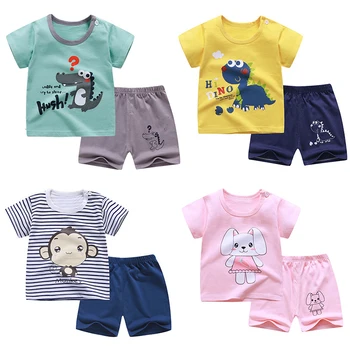 

Summer Children Suits Male Boys Short Sleeve Sets T-Shirt + Shorts Sets Toddler Clothing Boy Cartoon Printed Clothes