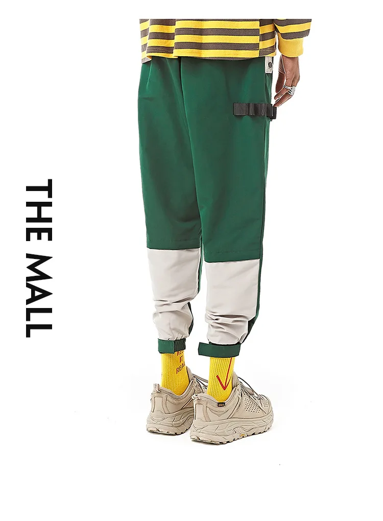 Original Tide Brand Trousers Men Autumn New Color Splicing Cargo Plate Casual Trousers Small Feet Pants