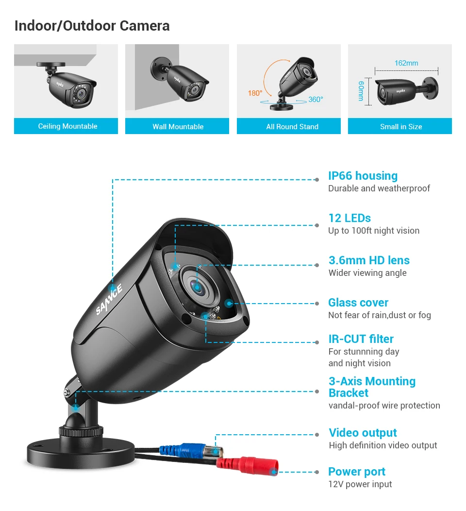 Sistema de Segurança Livre à Prova Dvr com 8 p ao ar Sannce Casa Vídeo 5in1 1080n Hdmi Pçs Dsmart Água Inteligente ir Câmera Cctv Conjunto Kit 8ch 1080 p 15 segurança vídeo 5in1 1080n hdmi dvr com