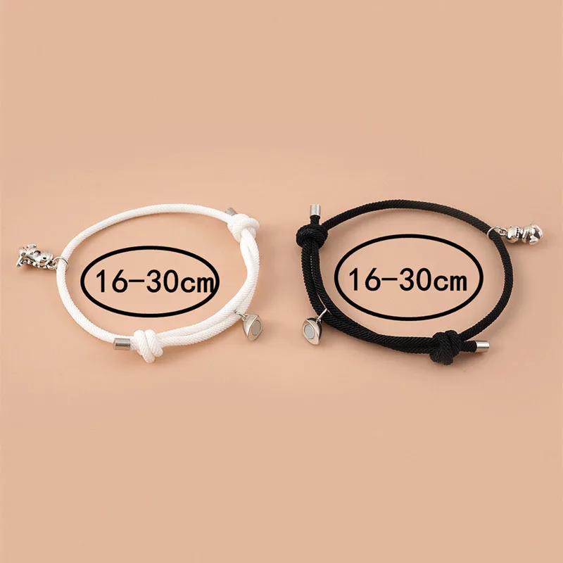 Bracelet Jewelry 2pcs Magnetic Stainless Steel Pendant Charm Couple Bracelets