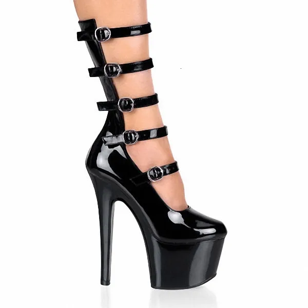 Женская обувь для ночного клуба Ботинки на очень высоком каблуке 15 см стильная женская обувь для сцены