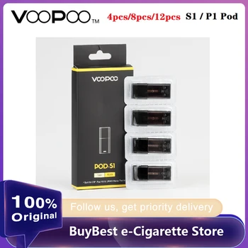 

4pcs 16pcs VOOPOO Drag NANO Pod Cartridge 1.0ml Pod-S1 with 1.8ohm Coil & 1.6ml Pod-P1 with 1.5ohm Coil for Drag Nano Vape Kit