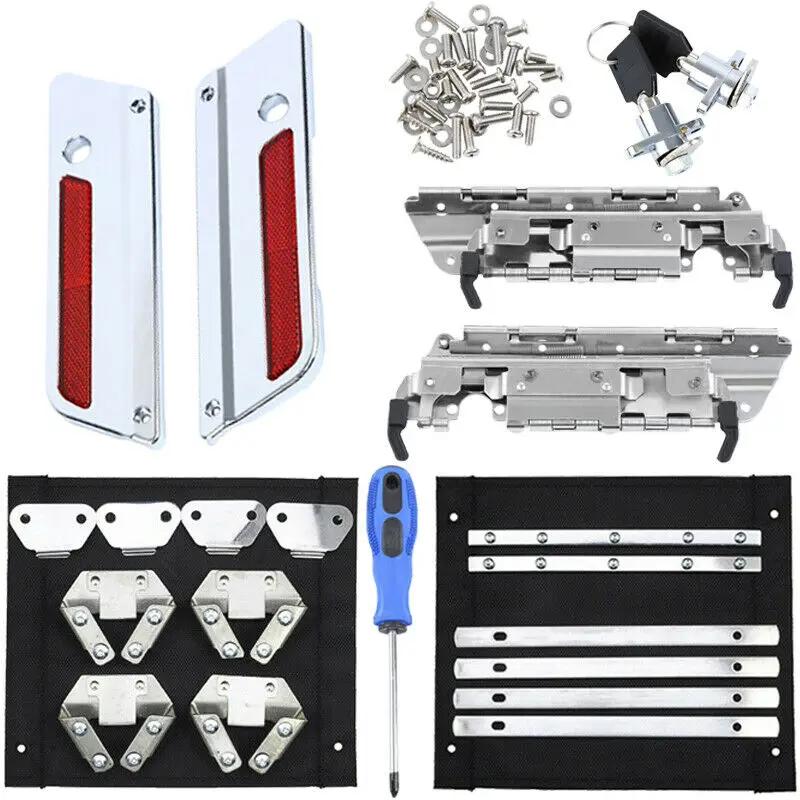 

Samger Saddlebags Hard Hinges Latch Lids Lock case for Harley Touring Glide 1993-2013