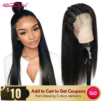 

250 Density 13x4 Lace Frontal Wig Pre Plucked Remy Peruvian Straight Lace Front Human Hair Wigs For Black Women Wonder girl