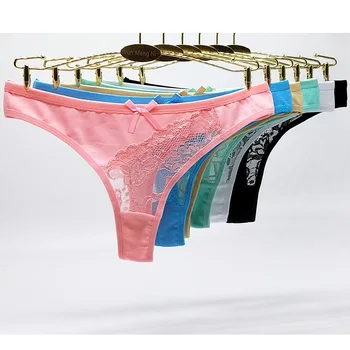 

3pcs/lot Sexy Cotton Crotch Low-Rise Transparent Waist Panties Size M L XL Comfortable Breathable Underware 87368