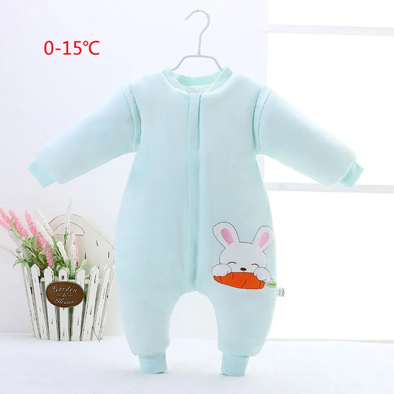for Winter Плотный зимний спальный мешок для малышей; Пижама с разрезом; дизайн с длинными отстегивающимися рукавами; теплый спальный мешок для малышей; сезон весна-осень - Цвет: for Winter