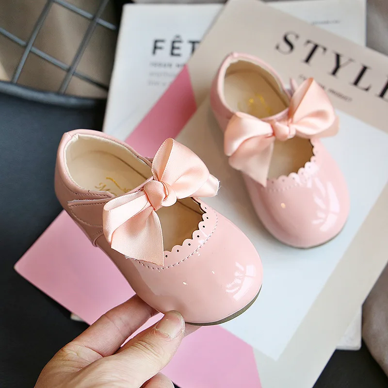 Baby Girls Shoes Patent Leather Princes Shoes Big Bow Mary Janes Party Shoes For Kids Dress Shoe  Autumn Spring Child Baby children's sandals near me Children's Shoes