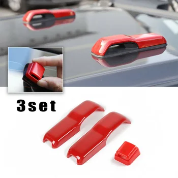 

3PCS Decorative cover Engine Wiper Nozzle For Jeep Wrangler JL 2018-2020 Red