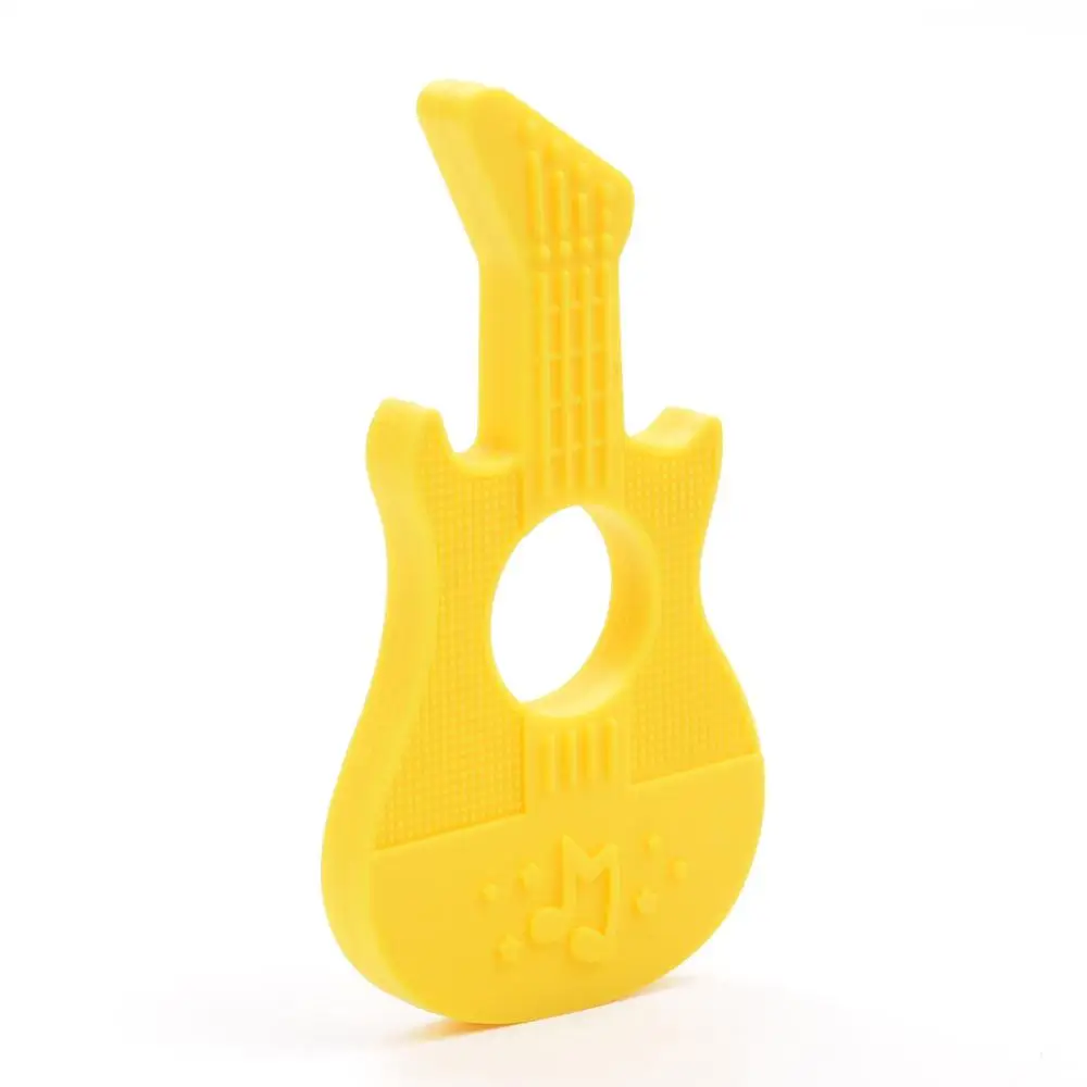 Guitar 14 1 шт., детский прорезыватель, мультяшный осьминог, морская лошадь, животные, соска, цепочка, ожерелье, Пищевая силиконовая гитара, детский грызунок - Цвет: Guitar 14
