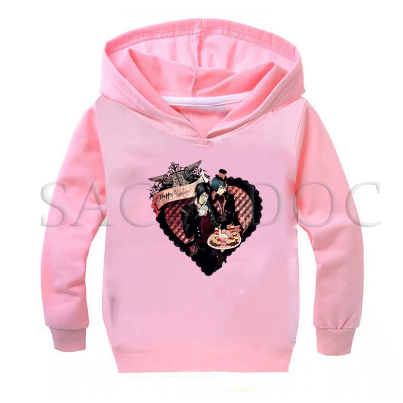 Hoodies 17 От 2 до 16 лет; модная толстовка с капюшоном с принтом «Черный Дворецкий»; осенняя одежда для детей; Roupas; топ с длинными рукавами; толстовки для мальчиков; толстовки для маленьких девочек - Цвет: Hoodies 17