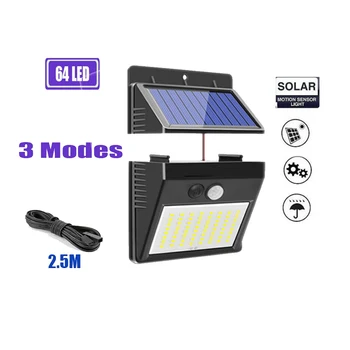 

64/30 LEDs Solar Lamp PIR Motion Sensor Street Garden light Solar Rechargeable Outdoor Waterproof Emergency Security Night Lamps