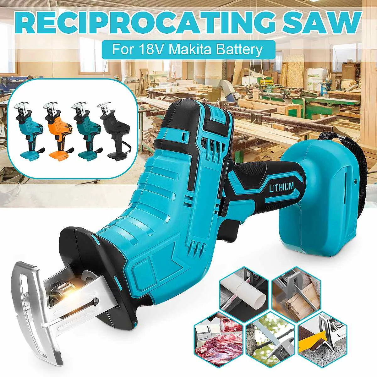 Mini Electric Saw Cordless Reciprocating Saw Woodworking Cutting DIY