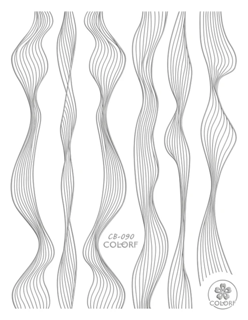 CB-090 Silver 1 шт., 3D полоски, волнистые линии, наклейки для ногтей, золотые, серебристые полоски, клейкая лента, Переводные переводные наклейки, декоративные наклейки для ногтей, SABP/CB - Цвет: CB-090 Silver