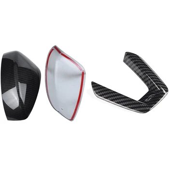 

1Pair for Mazda Cx-5 Cx5 17-18 Abs Carbon Fiber Mirror Cover & 1X Steering Wheel Trim Abs for Mazda 3 2018 Cx-5 2017