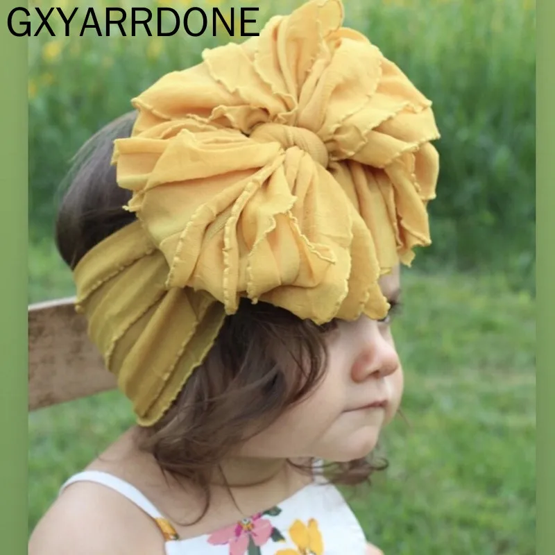 

2020 New Baby Girls 5.5inch Bow Headband Turban Lace Bowknot Head Wraps Kids Newborn Haarband Top Knot Hairband Hair Accessories