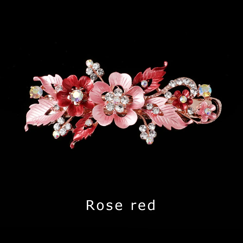 rose red 1 шт. сплав смолы цветы заколки Кристалл заколки для волос Цветочные Симпатичные шпильки повязка для волос головные уборы аксессуары для женщин Инструменты для укладки волос - Цвет: rose red