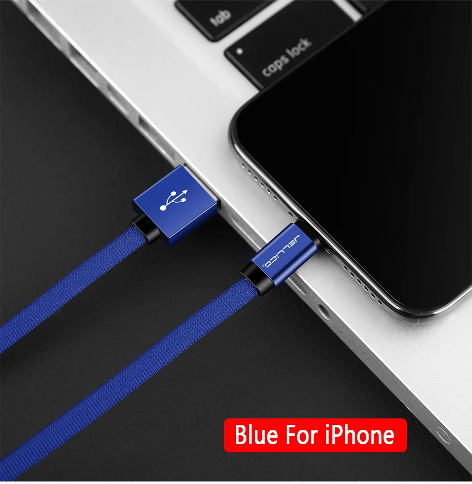 Blue For iPhone Jellico 1 м Micro Lightning type C USB кабель для быстрой зарядки для iPhone Xiaomi huawei кабель для передачи данных для мобильного телефона для usb type-C - Цвет: Blue For iPhone