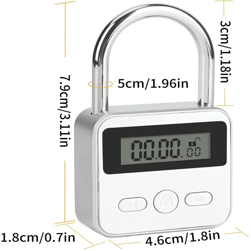 Electronic Timer Lock Hours Electronic Lock With Lcd Display Micro Usb Rechargeable Timer Padlock Digital Time Loc - Tool Parts - AliExpress