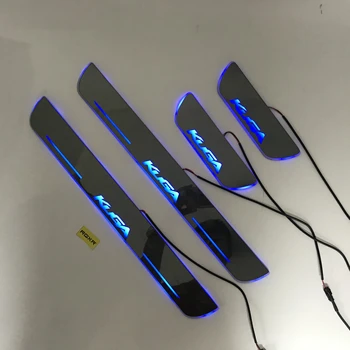 

Acrylic door sill plate strip with led decorative welcome light moving door scuff for ford kuga