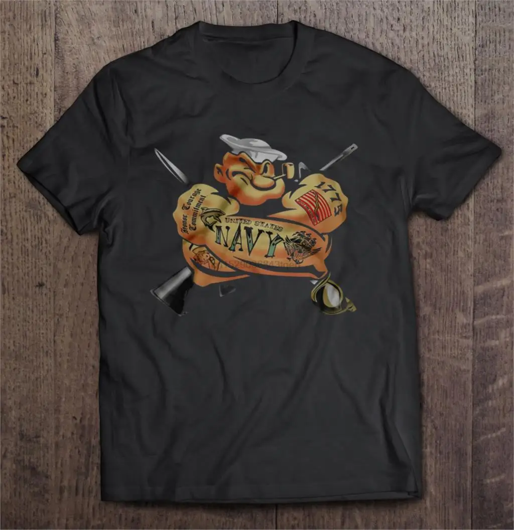 

Men Funny T Shirt Fashion tshirt US Navy 1775 Popeyes Sailor Version Women t-shirt