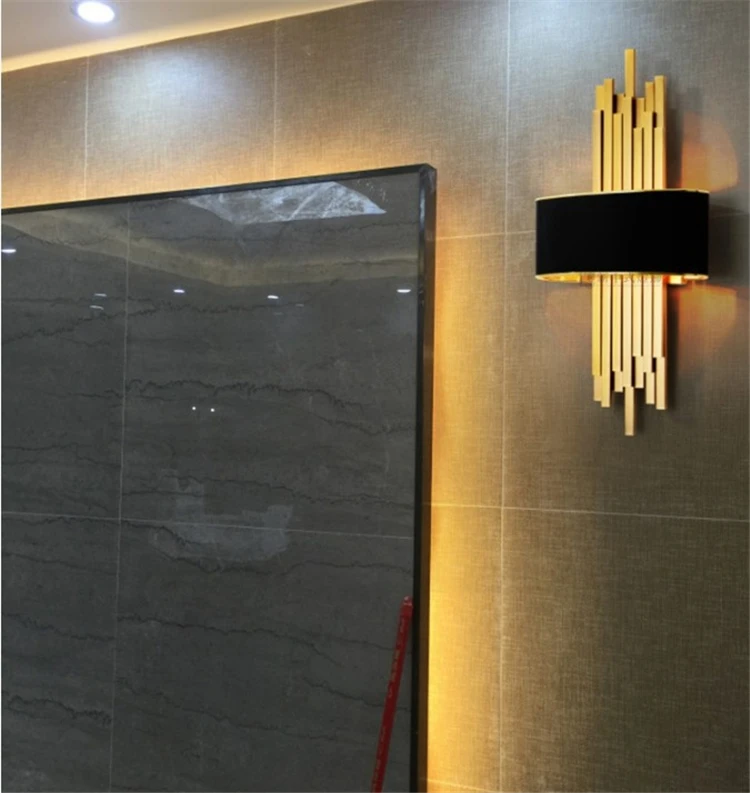 Металлическая труба для гостиной, настенный светильник для спальни, настенный светильник настенное бра для коридора, лофт, настенный светильник 90-260 В, скандинавский светильник