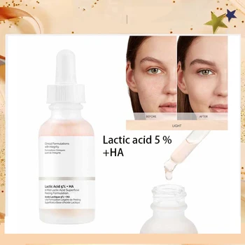 

30ml The Ordinary Lactic Acid 5% + HA:A Mild Lactic Acid Superficial Peeling Formulation Lactic Acid 5% + HA 2% skin care set