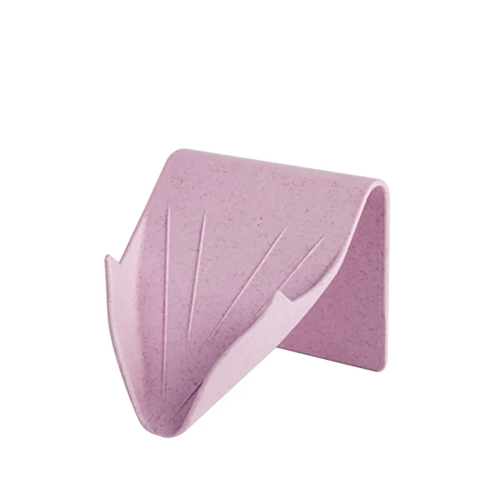 Pink Настенный держатель губки для ванной кухни Мыльница Caddy губка щетка Дырокол бесплатно держатель для мелочей Органайзер# LL - Цвет: Pink