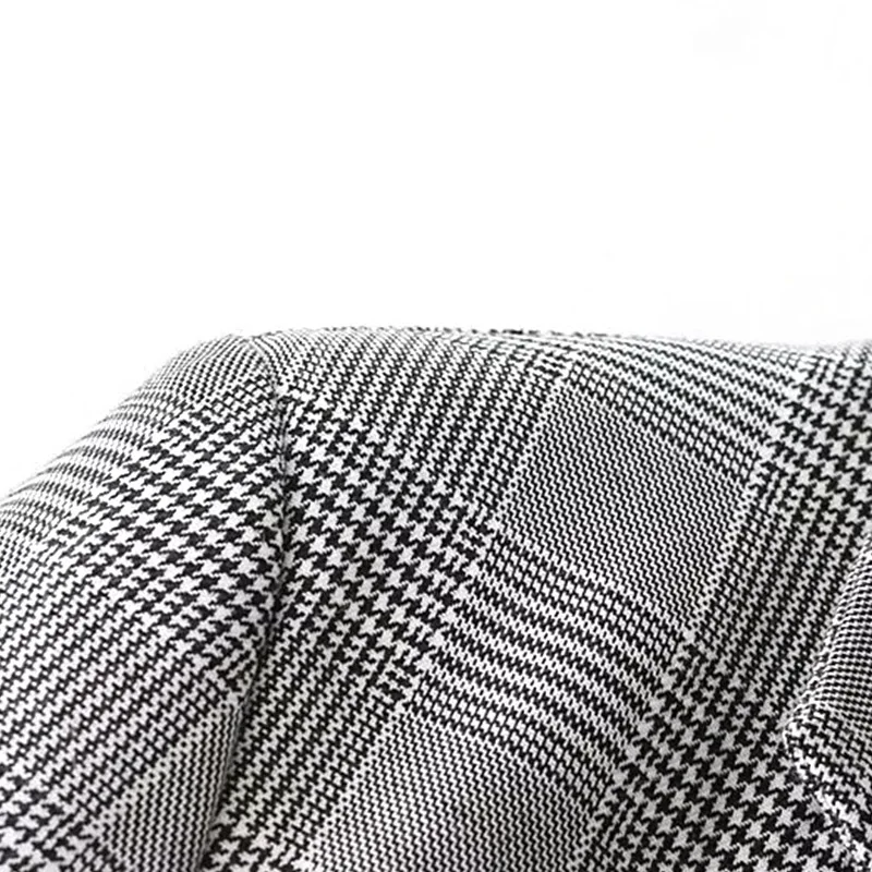 Блейзер для женщин клетчатый тонкий пиджак с пуговицей длинный рукав сшивание деловой кардиган