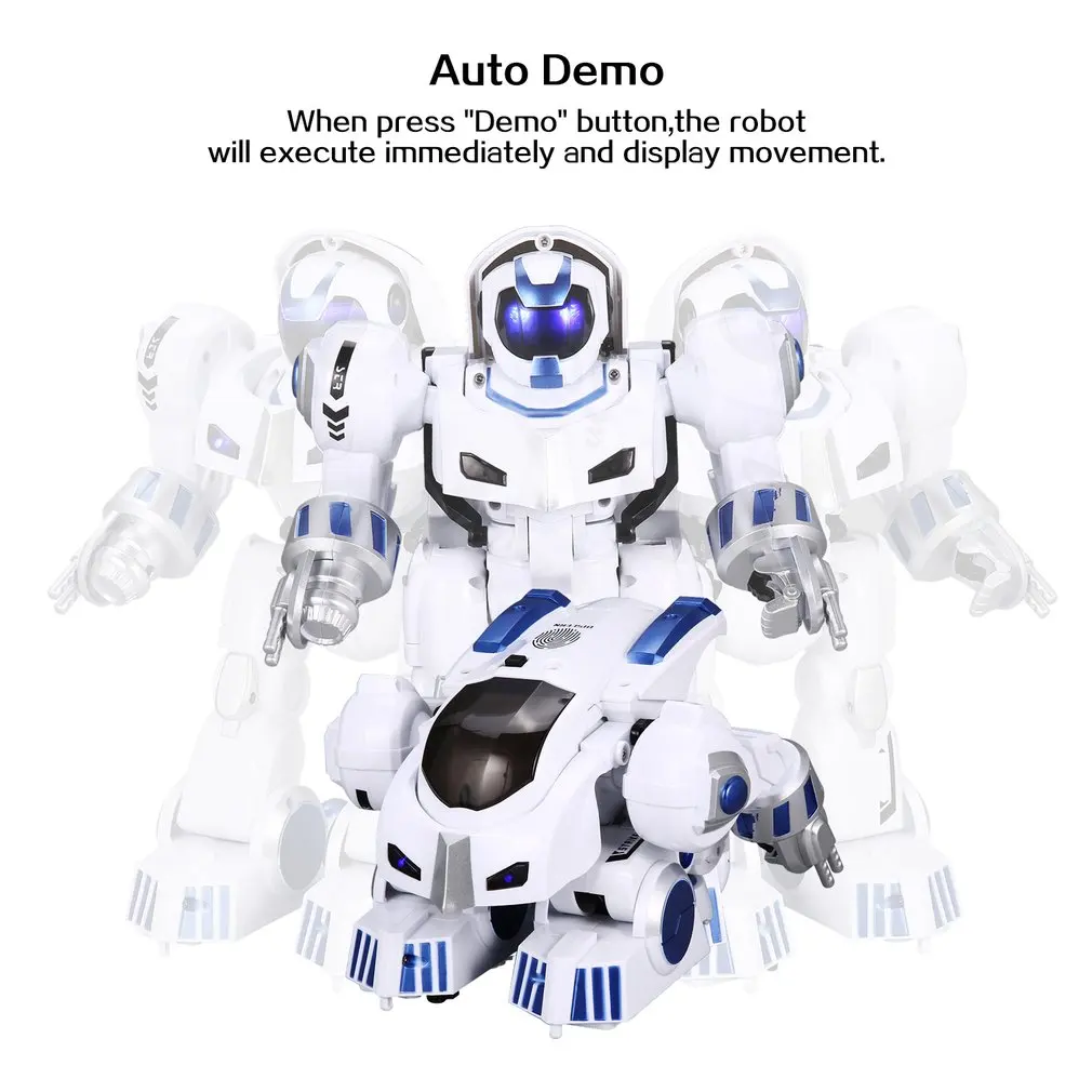 K4 Intelligent Fingerprint Deformation Police RC Robot Walking Dancing Saying Sliding Kid Remote Control Toy Gift