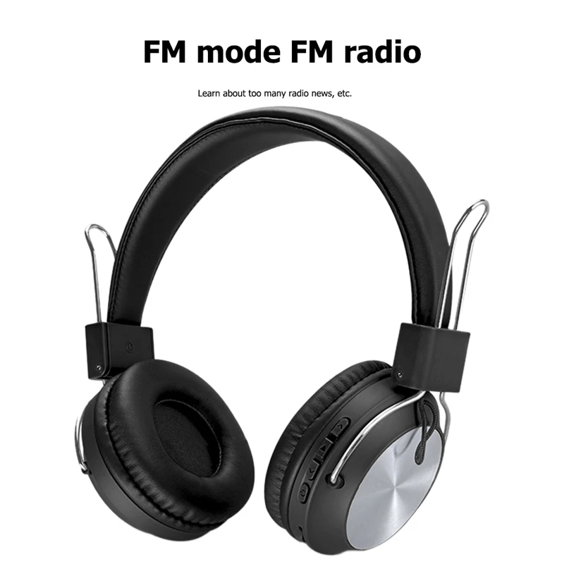 Bluetooth Wireless Headphones Head Earphones over Ear Stereo Headset with Built in Microphone Support TF Card FM Radio