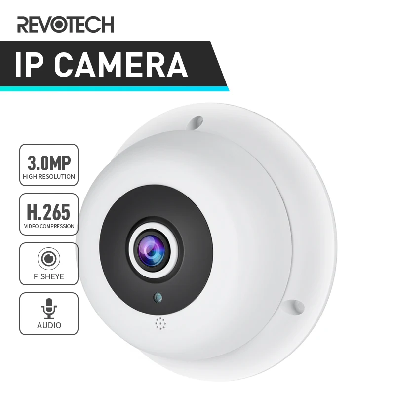 IP камера видеонаблюдения рыбий глаз 3 Мп 1296P / 1080P|Камеры видеонаблюдения| |