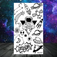 Anchor Pirate Skull Temporary Tattoos For Women Adult Men Kids Boy Astronaut Ship Seahorse Fake Tattoo Neck Arm Hand Small Tatoo 2