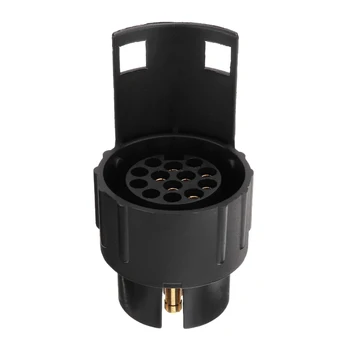 

1Pc Plastic Trailer Conversion Adaptor Black Truck Caravan Trailer 7 to 13p Towbar Towing Socket Plug Adapter Converter