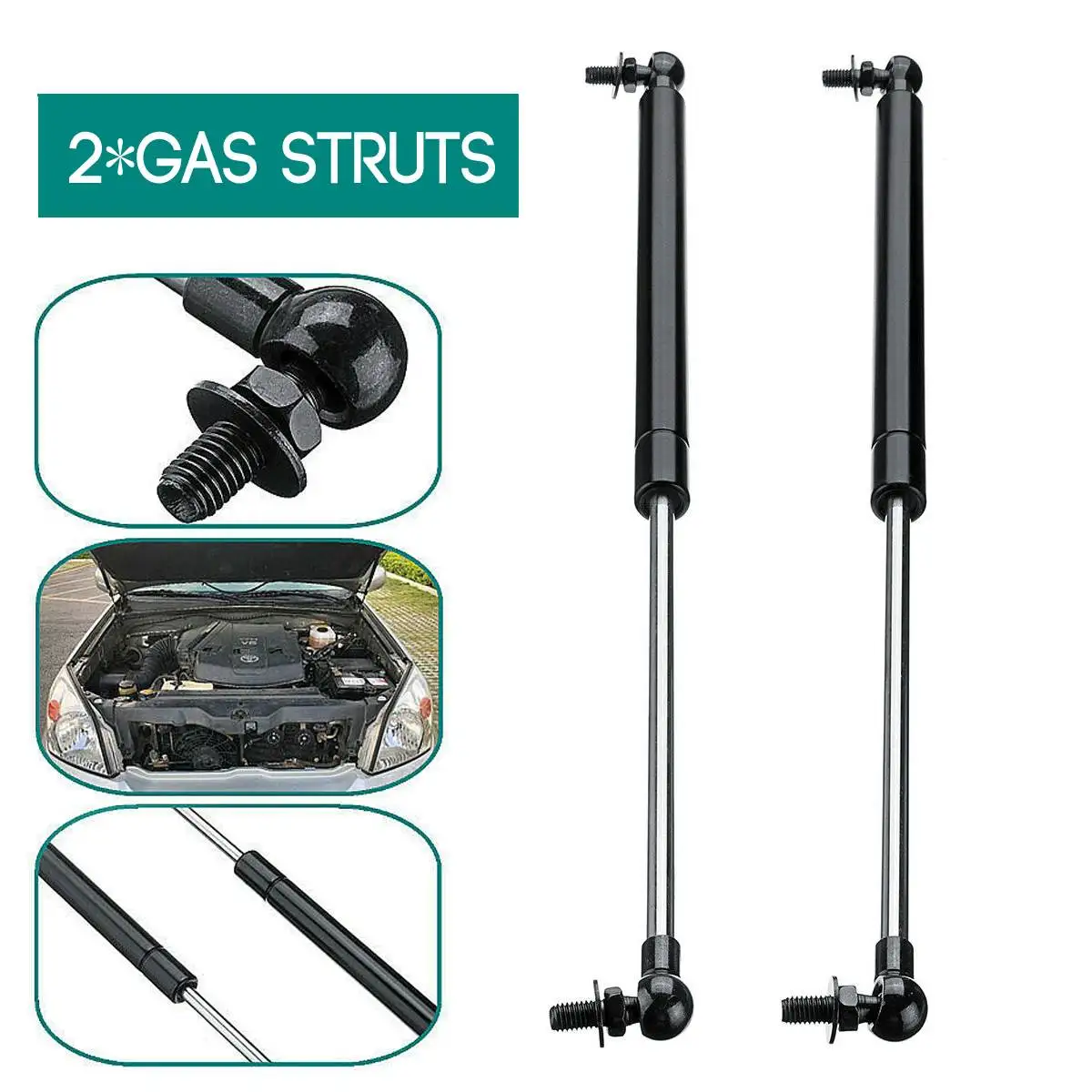 2Pc Car Hood Struts Bonnet Gas Lift Support Damper Fits for Toyota Landcruiser Prado 120 Series 200