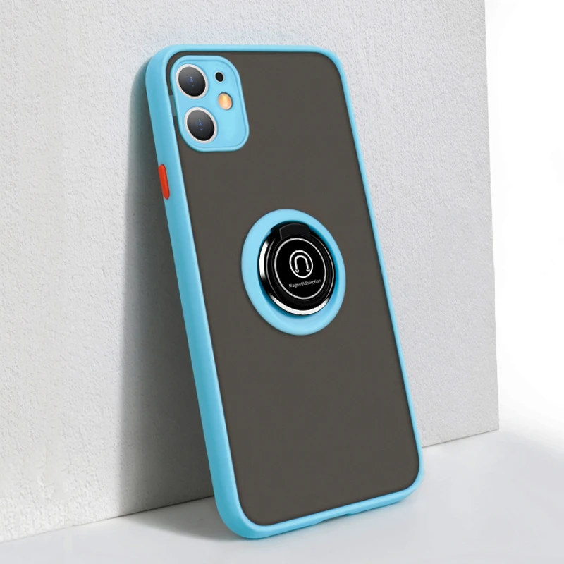 Чехол с матовым кольцом для iPhone 11 Pro Max XR XS X 7 8 Plus противоударный бронированный