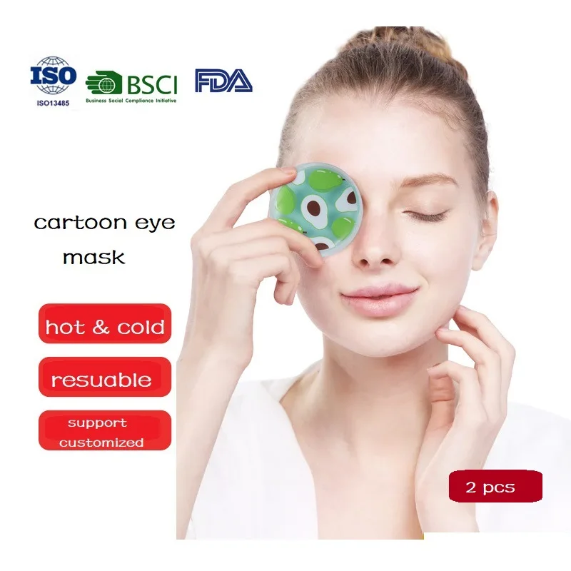 2 Pcs Ice Gel Eye Patch for Injuries Reusable Gel Cold Pack for Pain Relief Toothache Breastfeeding Tired Eyes Face Headaches