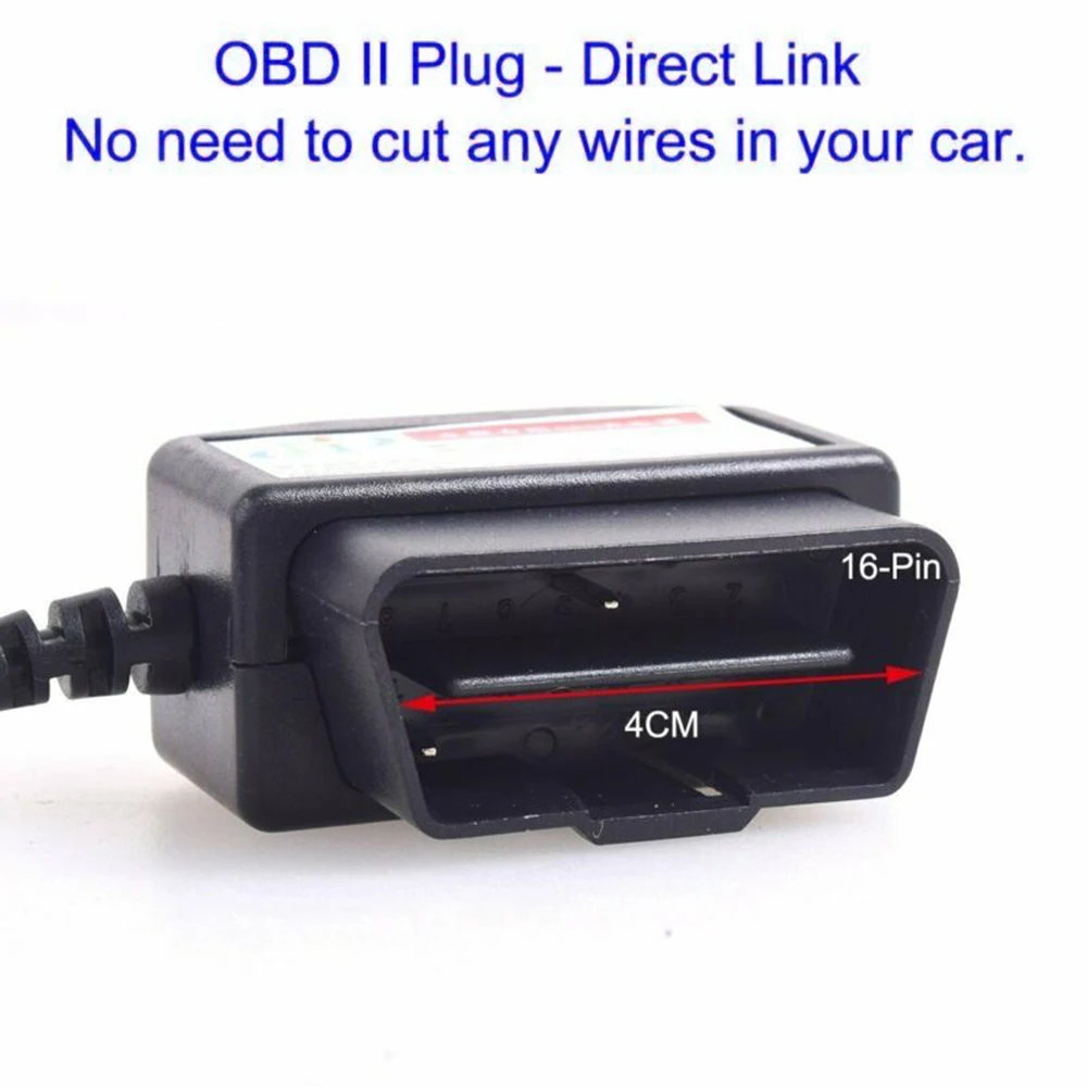 OBDII зарядный кабель Micro USB адаптер питания-16Pin OBD2 разъем прямой связи