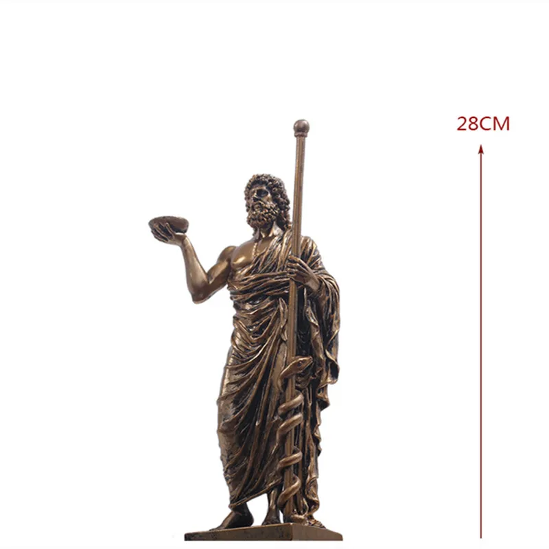 Многоцветный Древняя греческая скульптура Aesculapius средний возраст статуя персонажа Смола рабочего стола Ретро фигурки украшения дома R2751 - Цвет: Многоцветный