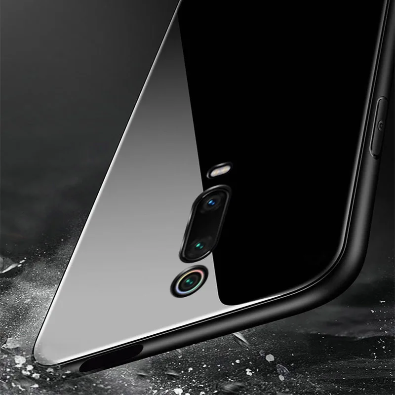 Yuetuo Роскошный Жесткий стеклянный зеркальный чехол для xiaomi redmi k20 pro k20pro k 20 силиконовый чехол для телефона etui