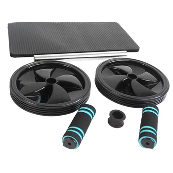 

Fitness Body Building Detachable With Knee Mat Anti Slip Abdominal Wheel Double Roller Muscle Training Home Exercise Gym Silent
