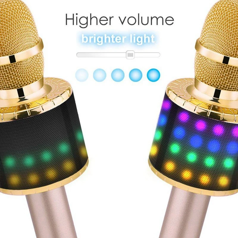 BESTWireless Bluetooth караоке портативный ручной микрофон с контролируемым красочным Светодиодный подсветкой, для Android/iPhone/PC или всех
