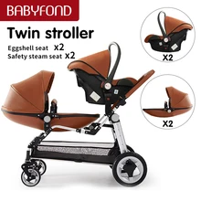 double pram carrycot and seat