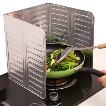 

Oil Barrier Aluminum Board Stove Oil Baffle Creative Kitchen Items Cooking Heat Insulation Plate Splash Proof Oil Proof Board