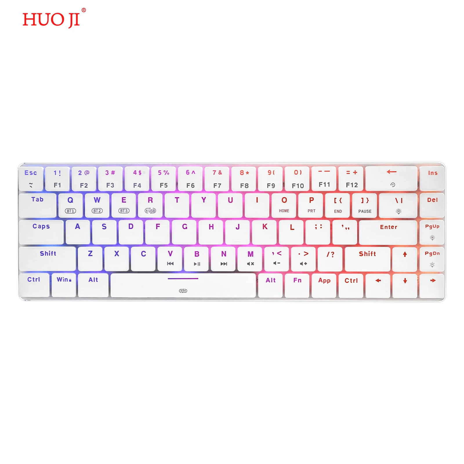 HUOJI CQ009 Беспроводная Механическая игровая клавиатура RGB подсветка Bluetooth 5 0