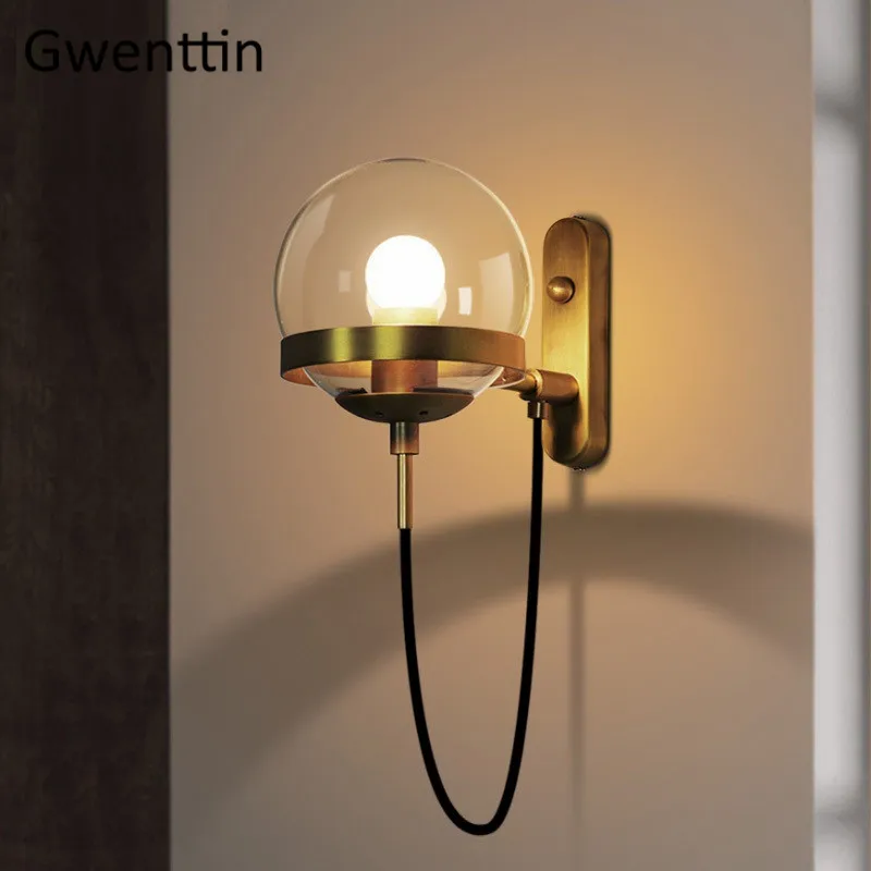 Nordic Glass Wall Lamps Modern Magic Bean Black Gold Sconce Wall Lights for Home Lighting Fixtures Industrial Lamp Loft Decor