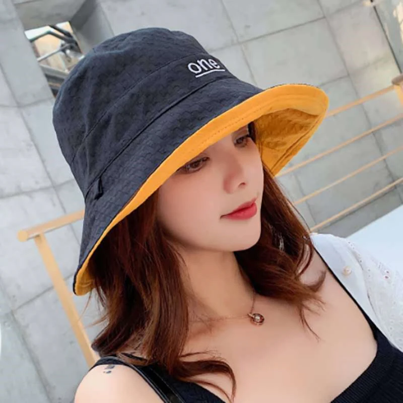 Women Bucket Hat Double-Sided Wear Wide Brim Outdoor Foldable Flat Top Panama Fishermen Visor Hat bucket hat women bucket hat women hat