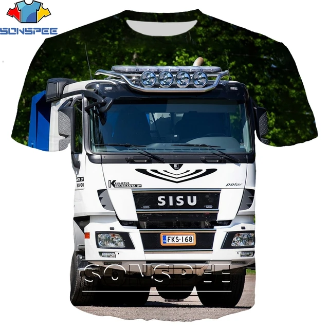 SONSPEE Truck Car 3D Print Hip Hop Men's T Shirt Fashion Harajuku Short Sleeve Funny Logo Men Women Tops Tees Shirts Homme 2013